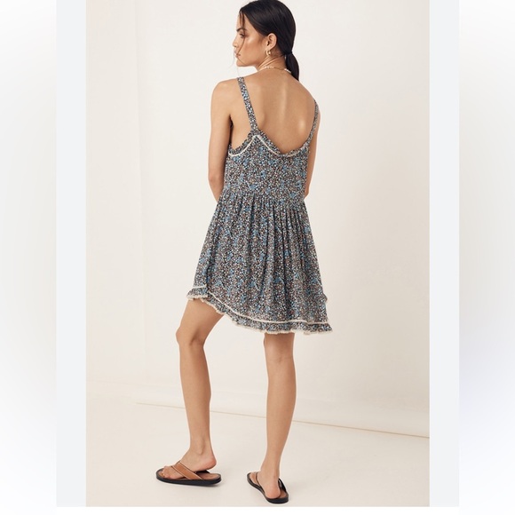 Spell and the Gypsy navy poppy strappy floral ditsy mini dress size xsmall - Picture 2 of 16